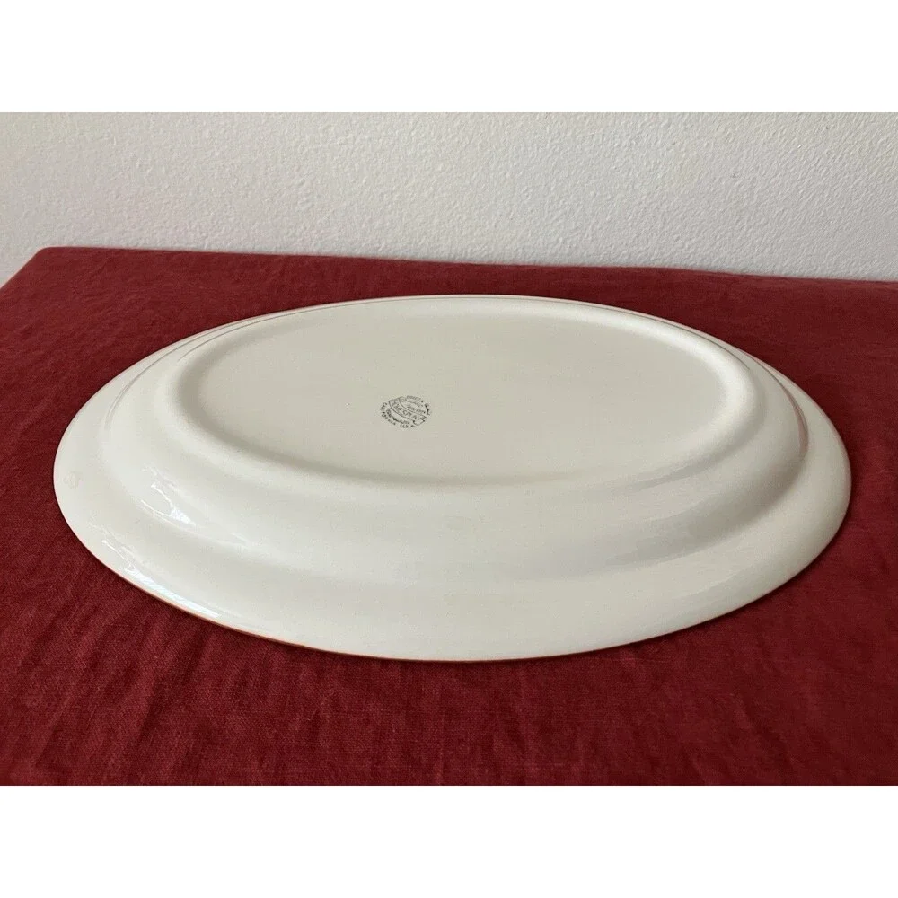 Vintage ‘40s/‘50s Vernon Kilns Vernonware Homespun Plaid 14” Oval Platter